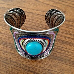 NEW Silver Multicolor Cuff Bracelet